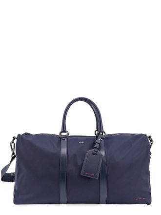Kiton Ciro Paone Nylon Duffel Bag With Leather Inserts