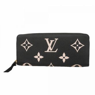 Louis Vuitton Beige Black Long Wallet (Bi-Fold) (Pre-Owned)