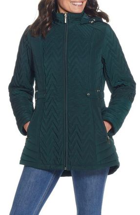 Gallery Hooded Quilted Jacket in Dark Hunter at Nordstrom, Size Medium