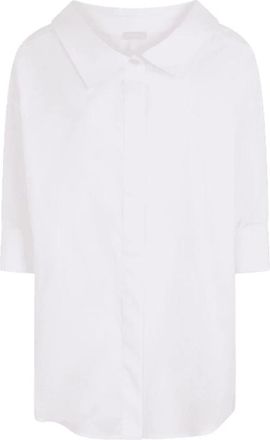 Liu Jo Shirts, female, White, Size: M White Poplin Shirt with Maxi Collar