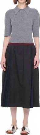 Plan C Line Midi Skirt In Black