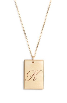 Set & Stones Stella Initial Pendant Necklace in Gold/k at Nordstrom, Size 20