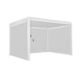Sweeek Louvered Pergola Aluminium 4 X 3m With 2 3m Blinds & A 4m Blind in White