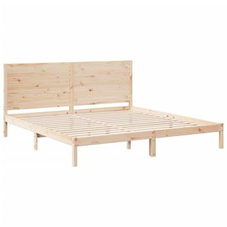 Berkfield Home Decorative Extra Long Bed Frame without Mattress 200x220 cm Solid Wood in Light Brown