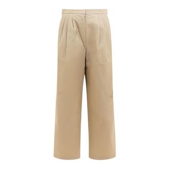 The Loom Broek met plooien - Dames - Broeken - Beige - Maat: S Katoen