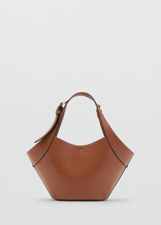 Mango Borsa media da spalla similpelle marrone medio - Donna - Taglia unica - MANGO