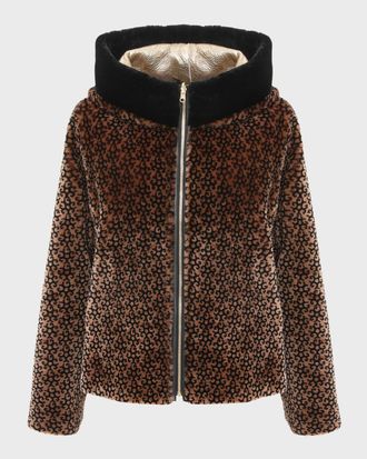 Gorski Reversible Lamb Shearling Hooded Zip Jacket