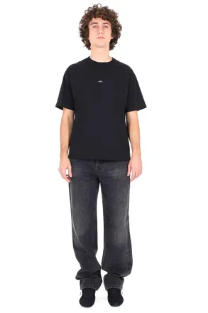 A.P.C. Cotton T-Shirt with Center Logo and Relaxed Fit