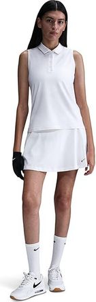 Nike Victory Dri-FIT Sleeveless Polo Womens Clothing White/Black : 2XL (US 20-22), Polyester/Spandex
