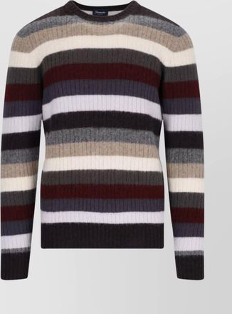 Drumohr ribbed striped crewneck sweater