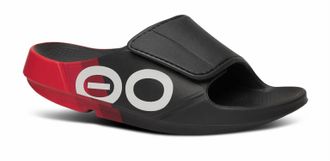 Oofos Mens Ooahh Sport Flex Limited Slide Sandal In Fire Rally