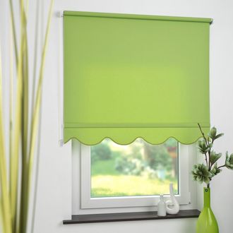 Liedeco Seitenzugrollo Lichtschutz mit Bohren Volantrollo - Volant Klassik, Fixmass