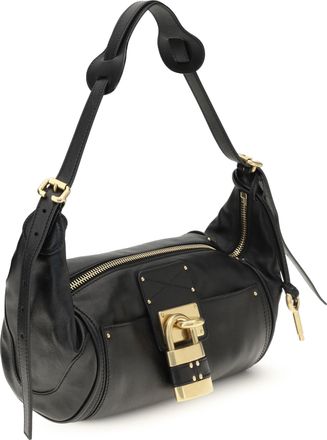 Chlo&eacute; Womens Small Paddington Shoulder Bag Black Calf Leather Bos Taurus