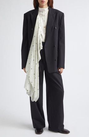 EENK Blend Scarf Double Jacket in Black at Nordstrom, Size X-Small