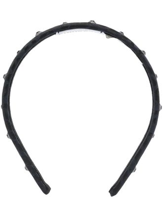 Moschino crystal-embellished jacquard headband - women - Cotton/Polyester - One Size - Black