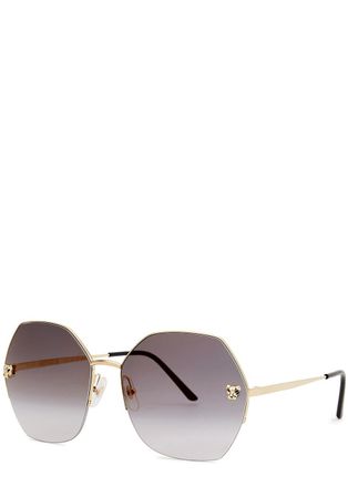 Cartier Cartier Panth&egrave;re De Cartier Gold-tone Oversized, Sunglasses, Acetate