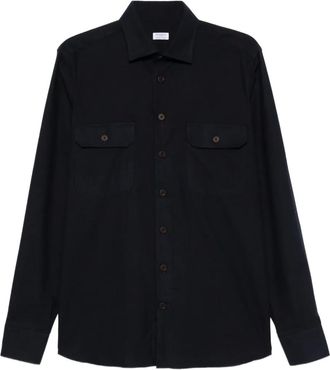 Borriello Camicia con doppia tasca - Blu