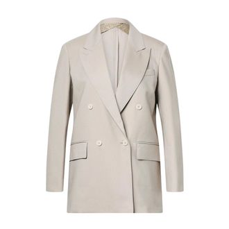 Max Mara Blazers, female, Beige, Size: 4XS Double-Breasted Blazer
