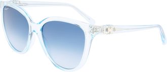 Ferragamo Blue Gradient Cat Eye Ladies Sunglasses SF1056S 456 57