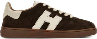 Hogan Soft Suede Low-Top Sneakers with Contrasting Details