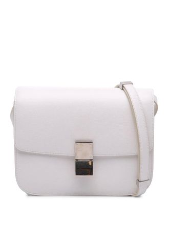 Celine 2015 Medium Calfskin Classic Box crossbody bag - White