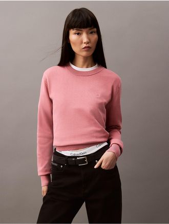 Calvin Klein Jeans Calvin Klein Womens Smooth Cotton Sweater - Pink - XS