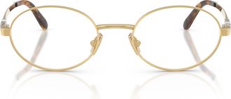 Miu Miu 0mu 50zv Polished Gold Oval Eyeglasses