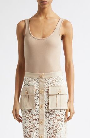 L'agence Nica Scoop Neck Tank Bodysuit in Cappuccino at Nordstrom, Size Xx-Small