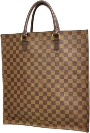 Louis Vuitton Pre-owned Tote Bags, female, Brown, Size: ONE SIZE Pre-owned Damier Sac Plat Tote