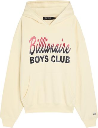 Billionaire Boys Club Glittered Logo-print Hooded Cotton Sweatshirt - Ecru - XL