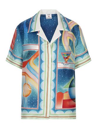Casablanca Printed Short Sleeve Silk Shirt