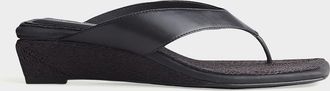 Rag & Bone Jo Jute and Leather Thong Wedge Sandals
