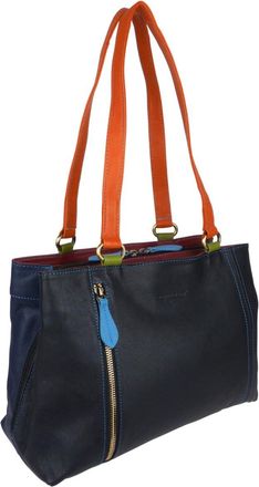 Rowallan of Scotland Womens Large Leather Rainbow Shoulder Bag