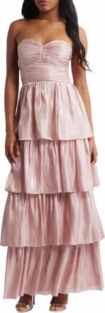 Lulus Bella Tiered Maxi Dress In Mauve