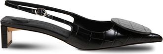 Jacquemus Croc-Effect Slingback Pumps