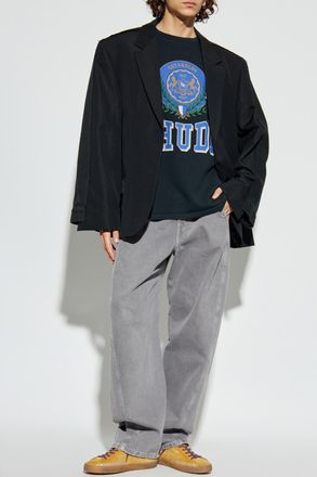 Rhude T-shirt With Print, Mens, Navy Blue