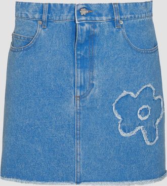 Marni Blue Cotton Denim Skirt