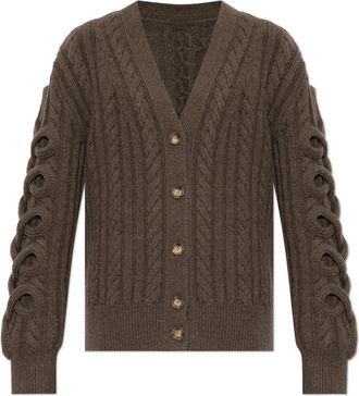 Etro Wollemantel met col - Dames - Truien - Bruin - Maat: XS Wol