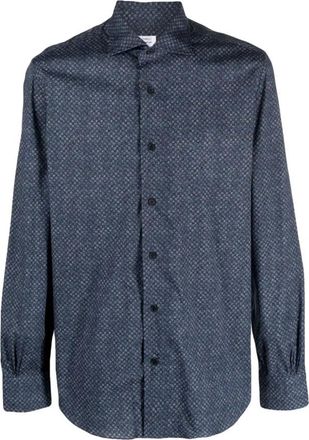 Mazzarelli Casual Shirt - Heren - Casual Overhemden - Blauw - XL - Katoen - Overhemden