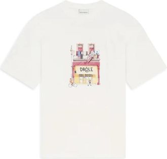 Dr&ocirc;le de Monsieur T-Shirts, male, White, Size: S T-shirt Dr&ocirc;le Caf&eacute;