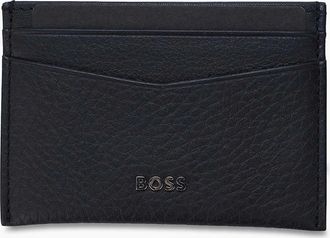 HUGO BOSS Mens Card Holder with Metallic Logo Lettering - Navy - Size: ONE size