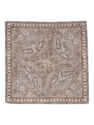 Brunello Cucinelli Pochet met print - Bruin