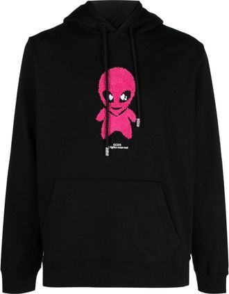 GCDS alien-patch cotton hoodie - men - Cotton - S - Black
