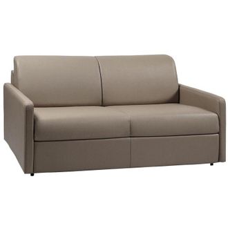 Vente-Unique Vente-unique - Divano letto 3 posti a ribalta Letto con doghe larghe 140 cm Materasso 14 cm Similpelle Tortora - calife