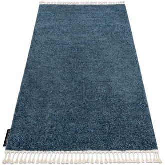 RugsX Alfombra Berber 9000 Azul Franjas Bereber Marroqu&iacute; Shaggy Blue 200x290 Cm