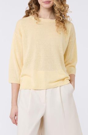 Max Mara Cannone Linen Sweater in Light Yellow at Nordstrom, Size X-Large