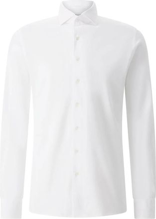 Profuomo Japanese Knitted Shirt - Heren - Zakelijke Overhemden - Wit - 3XL - Katoen - Overhemden