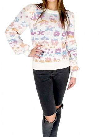 Fate Womens Leopard Sweater In Multi Pastel