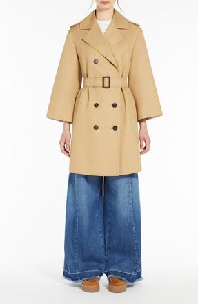 Max Mara Elodia Belted Trench Raincoat in Beige at Nordstrom, Size 12