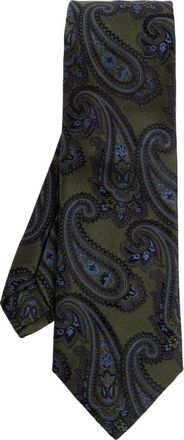 Etro Paisley Zijden Stropdas - Heren - Stropdassen - Groen - ONE Size - Accessoires